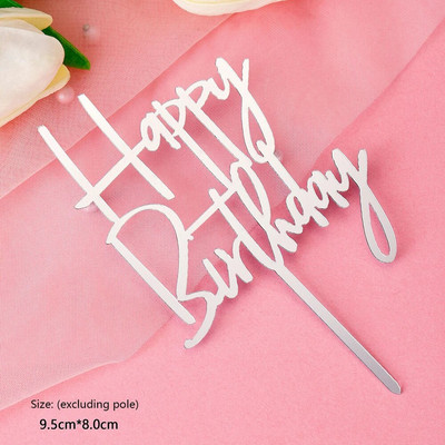 10 buc. Topper pentru tort La mulți ani, acrilic, auriu, cu oglindă, pentru cupcake pentru copii, pentru petrecerea de aniversare, pentru tort, pentru desert, decorațiuni pentru Baby Shower