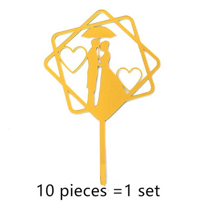 10 gab. 36 stili Happy Birthday Cake Topper Rozā zelta Akrila kūkas pildspalvas Baby Shower Cake Birthday Party Kūkas karoga rotājumi