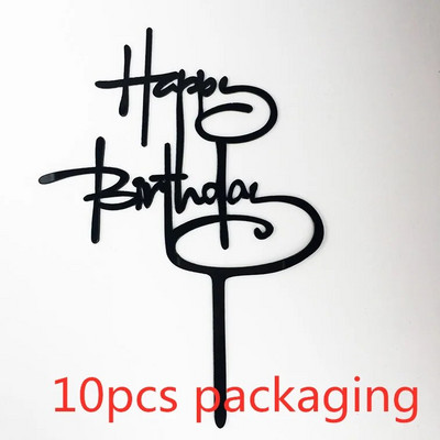 10 gab. 36 stili Happy Birthday Cake Topper Rozā zelta Akrila kūkas pildspalvas Baby Shower Cake Birthday Party Kūkas karoga rotājumi