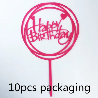 10 gab. 36 stili Happy Birthday Cake Topper Rozā zelta Akrila kūkas pildspalvas Baby Shower Cake Birthday Party Kūkas karoga rotājumi