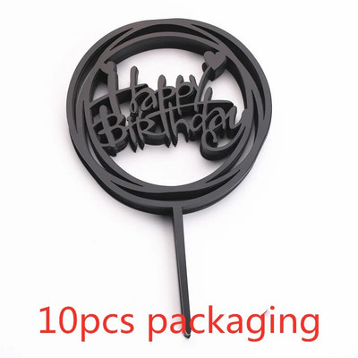 10 gab. 36 stili Happy Birthday Cake Topper Rozā zelta Akrila kūkas pildspalvas Baby Shower Cake Birthday Party Kūkas karoga rotājumi