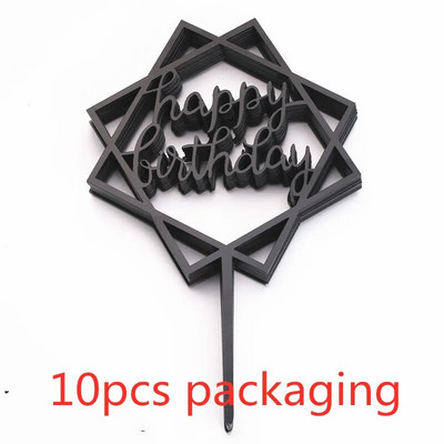 10 gab. 36 stili Happy Birthday Cake Topper Rozā zelta Akrila kūkas pildspalvas Baby Shower Cake Birthday Party Kūkas karoga rotājumi
