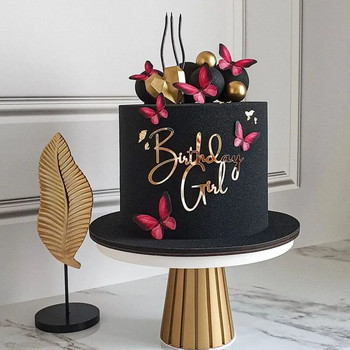Νέο ακρυλικό παιδικό κάλυμμα για χαρούμενα γενέθλια τούρτα Gold Boy or girl Birthday Party Cake Topper for Baby Shower Δώρο Επιδόρπιο