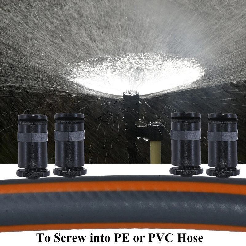 KESLA 20 buc. Sprinklere cu duză de refracție 180 de grade cu conector cu filet de 1/4 inchi sau 4/7 mm pentru irigare prin picurare cu cap de pulverizare pentru Bonsai