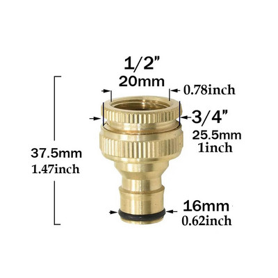 1/2`` 3/4`` 5/8" 1`` Mesingana slavina Brza spojnica 16mm 20mm Bakrena spojnica za crijevo Adapter Vrtni pištolj za zalijevanje Priključci za zaustavljanje vode