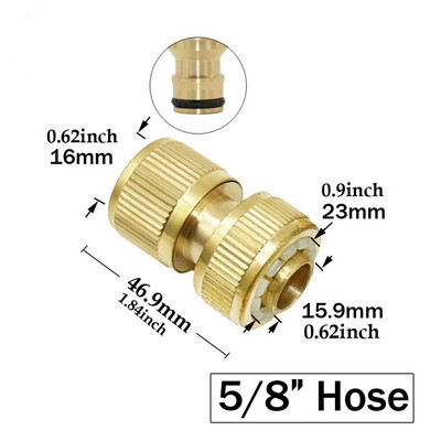 1/2`` 3/4`` 5/8" 1`` Mesingana slavina Brza spojnica 16mm 20mm Bakrena spojnica za crijevo Adapter Vrtni pištolj za zalijevanje Priključci za zaustavljanje vode