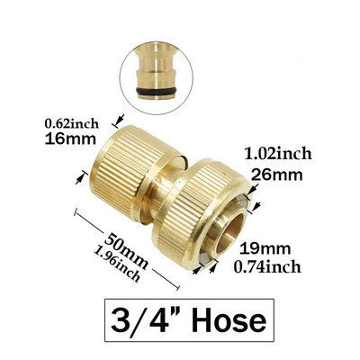 1/2`` 3/4`` 5/8" 1`` Mesingana slavina Brza spojnica 16mm 20mm Bakrena spojnica za crijevo Adapter Vrtni pištolj za zalijevanje Priključci za zaustavljanje vode