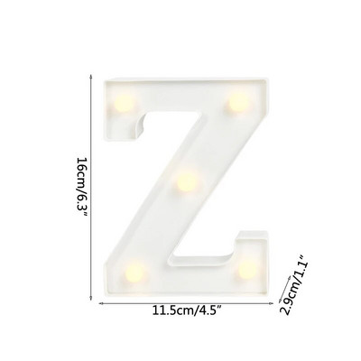 Helendav LED kiri öövalgusti loominguline 26 inglise tähestiku akulamp romantiline pulmapeo kaunistus jõulukink 16cm