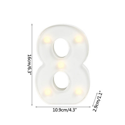Helendav LED kiri öövalgusti loominguline 26 inglise tähestiku akulamp romantiline pulmapeo kaunistus jõulukink 16cm