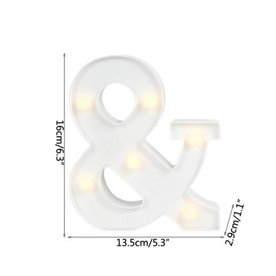 Helendav LED kiri öövalgusti loominguline 26 inglise tähestiku akulamp romantiline pulmapeo kaunistus jõulukink 16cm