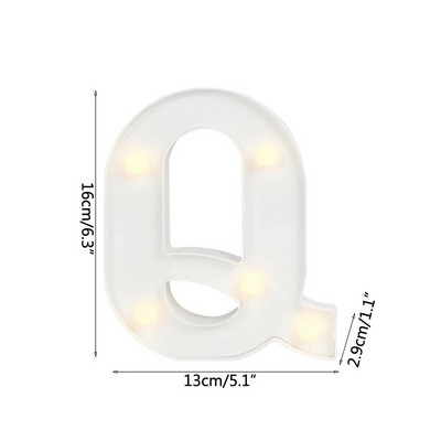 Helendav LED kiri öövalgusti loominguline 26 inglise tähestiku akulamp romantiline pulmapeo kaunistus jõulukink 16cm