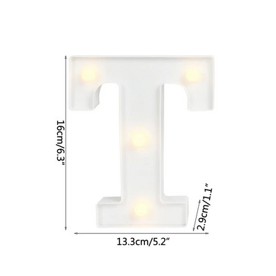 Helendav LED kiri öövalgusti loominguline 26 inglise tähestiku akulamp romantiline pulmapeo kaunistus jõulukink 16cm