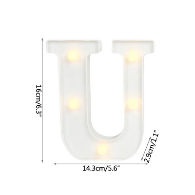 Helendav LED kiri öövalgusti loominguline 26 inglise tähestiku akulamp romantiline pulmapeo kaunistus jõulukink 16cm
