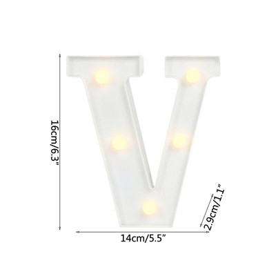 Helendav LED kiri öövalgusti loominguline 26 inglise tähestiku akulamp romantiline pulmapeo kaunistus jõulukink 16cm