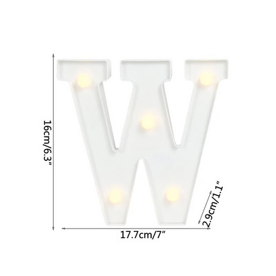 Helendav LED kiri öövalgusti loominguline 26 inglise tähestiku akulamp romantiline pulmapeo kaunistus jõulukink 16cm