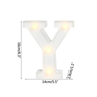 Helendav LED kiri öövalgusti loominguline 26 inglise tähestiku akulamp romantiline pulmapeo kaunistus jõulukink 16cm