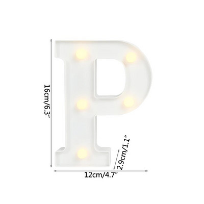 Helendav LED kiri öövalgusti loominguline 26 inglise tähestiku akulamp romantiline pulmapeo kaunistus jõulukink 16cm