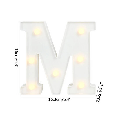 Helendav LED kiri öövalgusti loominguline 26 inglise tähestiku akulamp romantiline pulmapeo kaunistus jõulukink 16cm