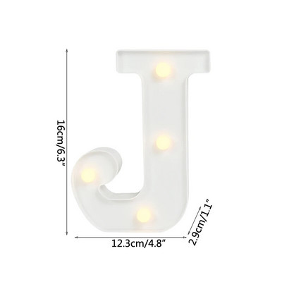 Helendav LED kiri öövalgusti loominguline 26 inglise tähestiku akulamp romantiline pulmapeo kaunistus jõulukink 16cm
