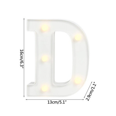 Helendav LED kiri öövalgusti loominguline 26 inglise tähestiku akulamp romantiline pulmapeo kaunistus jõulukink 16cm