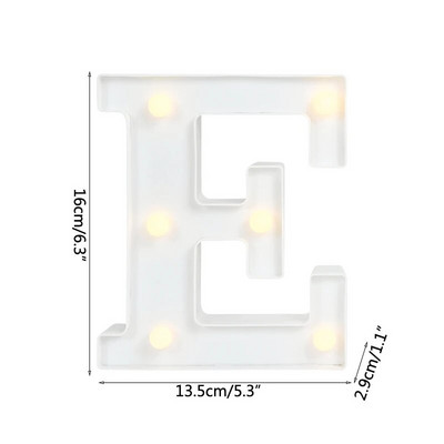 Helendav LED kiri öövalgusti loominguline 26 inglise tähestiku akulamp romantiline pulmapeo kaunistus jõulukink 16cm