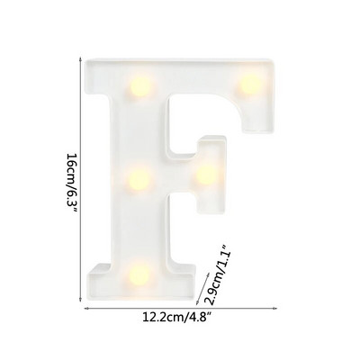 Helendav LED kiri öövalgusti loominguline 26 inglise tähestiku akulamp romantiline pulmapeo kaunistus jõulukink 16cm