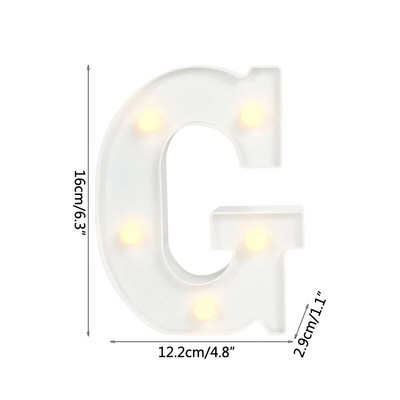 Helendav LED kiri öövalgusti loominguline 26 inglise tähestiku akulamp romantiline pulmapeo kaunistus jõulukink 16cm