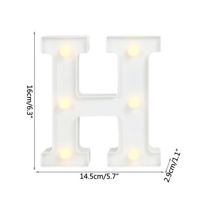Helendav LED kiri öövalgusti loominguline 26 inglise tähestiku akulamp romantiline pulmapeo kaunistus jõulukink 16cm