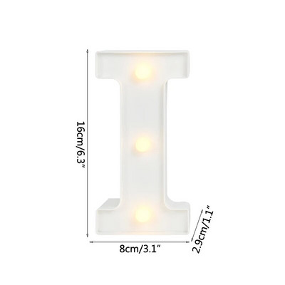 Helendav LED kiri öövalgusti loominguline 26 inglise tähestiku akulamp romantiline pulmapeo kaunistus jõulukink 16cm