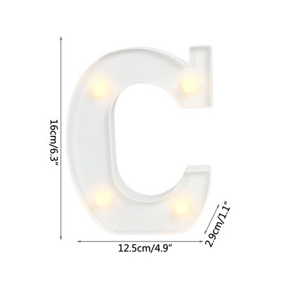 Helendav LED kiri öövalgusti loominguline 26 inglise tähestiku akulamp romantiline pulmapeo kaunistus jõulukink 16cm