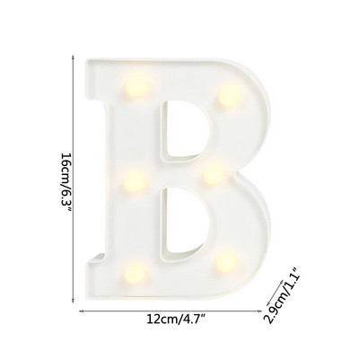 Helendav LED kiri öövalgusti loominguline 26 inglise tähestiku akulamp romantiline pulmapeo kaunistus jõulukink 16cm