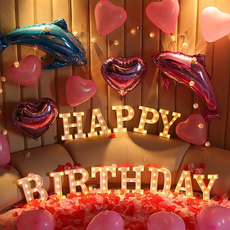 Helendav LED kiri öövalgusti loominguline 26 inglise tähestiku akulamp romantiline pulmapeo kaunistus jõulukink 16cm