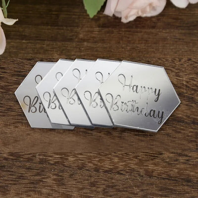 10 tk Rose Gold Sünnipäevapeo tordikaunistus Akrüülist ümmargused koogikatted Palju õnne sünnipäevaks kingituseks kaunistus tassikoogi magustoidu tarvikud