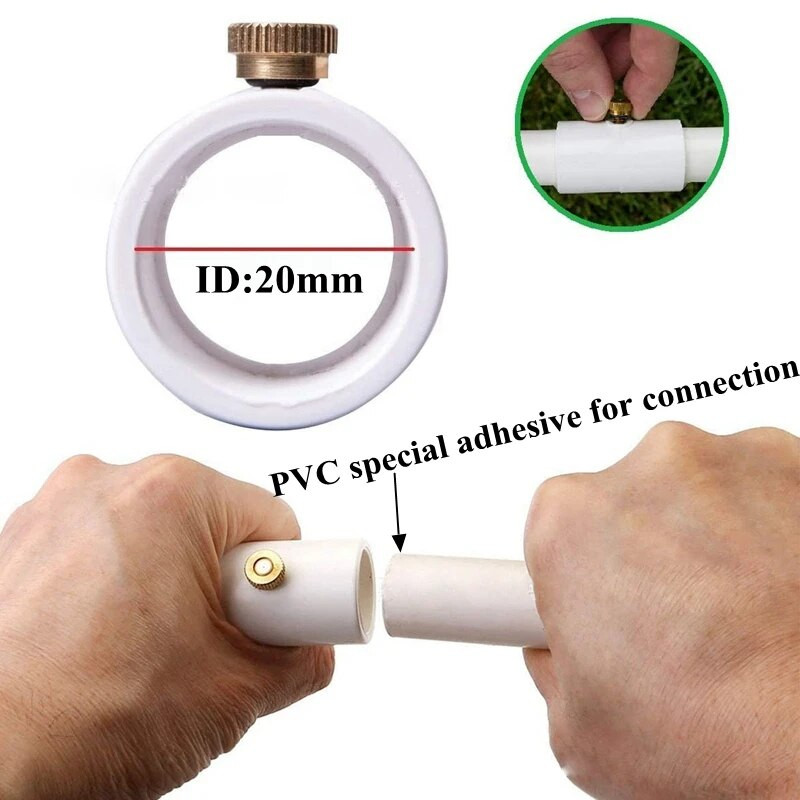 5 ~ 15 buc. Pulverizator din PVC pentru grădină de legume, curte, udare, țeavă din PVC, sistem de aburire, poate DIY, țeavă de concatenare, duze de pulverizare de apă