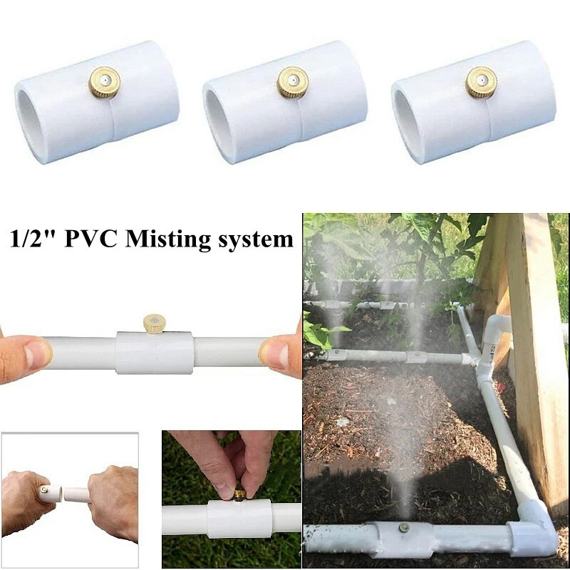 5 ~ 15 buc. Pulverizator din PVC pentru grădină de legume, curte, udare, țeavă din PVC, sistem de aburire, poate DIY, țeavă de concatenare, duze de pulverizare de apă