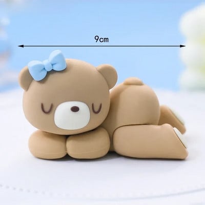 Decoratiuni pentru tort de aniversare, drăguț, roz, urs albastru, bile de tren, inserare, pentru tort, băiat, fată, 1-a aniversare, pentru baby shower