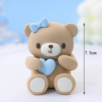 Decoratiuni pentru tort de aniversare, drăguț, roz, urs albastru, bile de tren, inserare, pentru tort, băiat, fată, 1-a aniversare, pentru baby shower