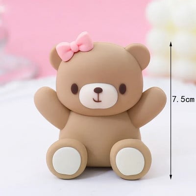 Decoratiuni pentru tort de aniversare, drăguț, roz, urs albastru, bile de tren, inserare, pentru tort, băiat, fată, 1-a aniversare, pentru baby shower