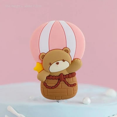 Decoratiuni pentru tort de aniversare, drăguț, roz, urs albastru, bile de tren, inserare, pentru tort, băiat, fată, 1-a aniversare, pentru baby shower