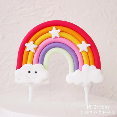Decorat pentru tort cu balon din spumă, cu culori de bomboane, unicorn, curcubeu, cadou pentru copii, cadou pentru baby shower, nuntă, coacere, pentru tort