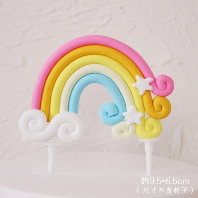 Decorat pentru tort cu balon din spumă, cu culori de bomboane, unicorn, curcubeu, cadou pentru copii, cadou pentru baby shower, nuntă, coacere, pentru tort