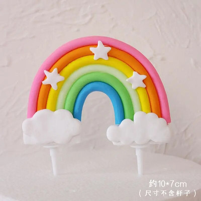 Decorat pentru tort cu balon din spumă, cu culori de bomboane, unicorn, curcubeu, cadou pentru copii, cadou pentru baby shower, nuntă, coacere, pentru tort