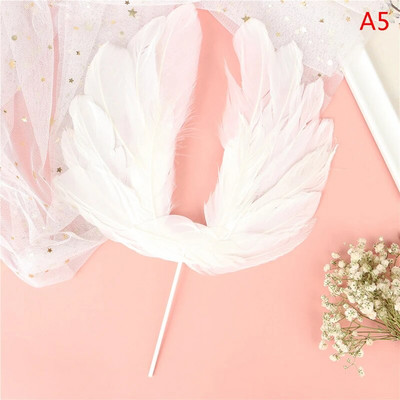 1 buc. Aripi de pene de înger Steagul Tort Toppers pentru nunta, petrecere de aniversare, Top Decor Accesorii pentru scule de bucătărie