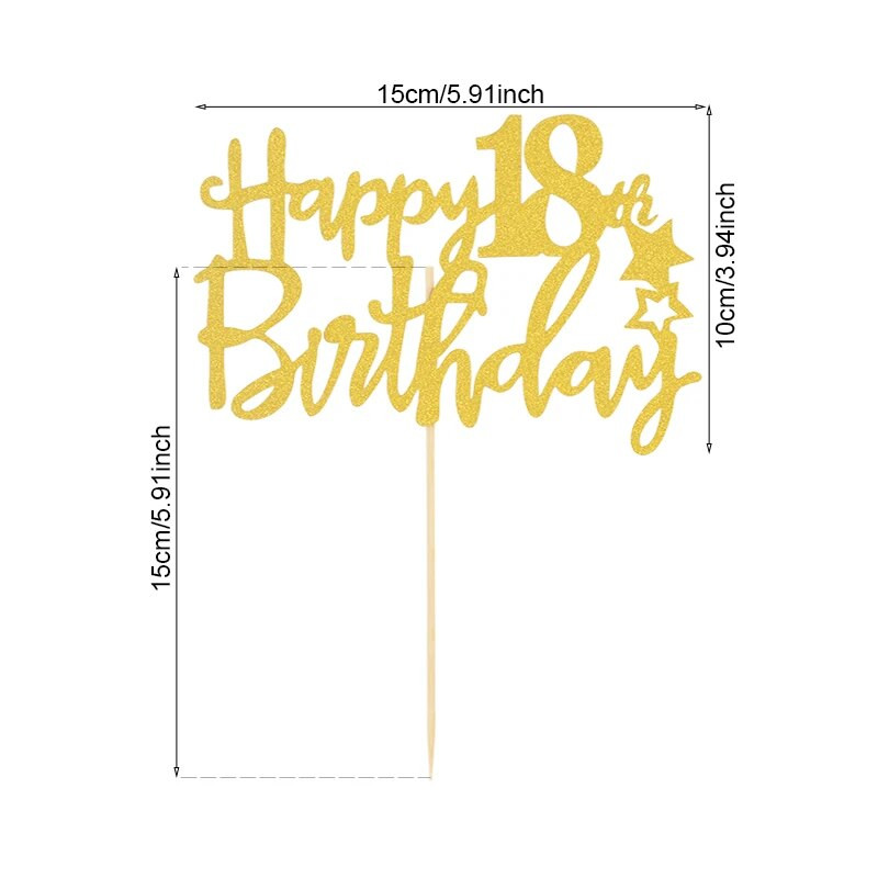 Su gimtadieniu Cake Topper vestuvių dekoracijos Paoer Cake Topper Rose Gold numeriai 16 18 20 30 40 50 Tortų dekoravimo įrankiai