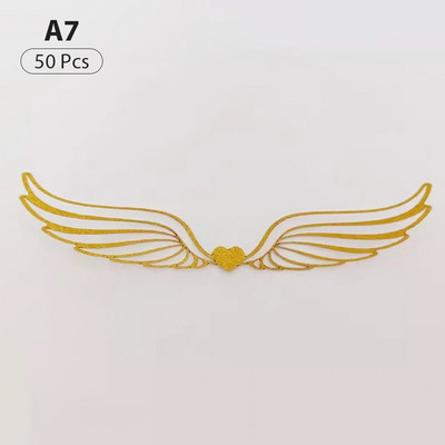 50 db Wings csokoládé torta party arany dekoráció varázsló topper Golden Wing cupcake toppers Snitch esküvői dekor