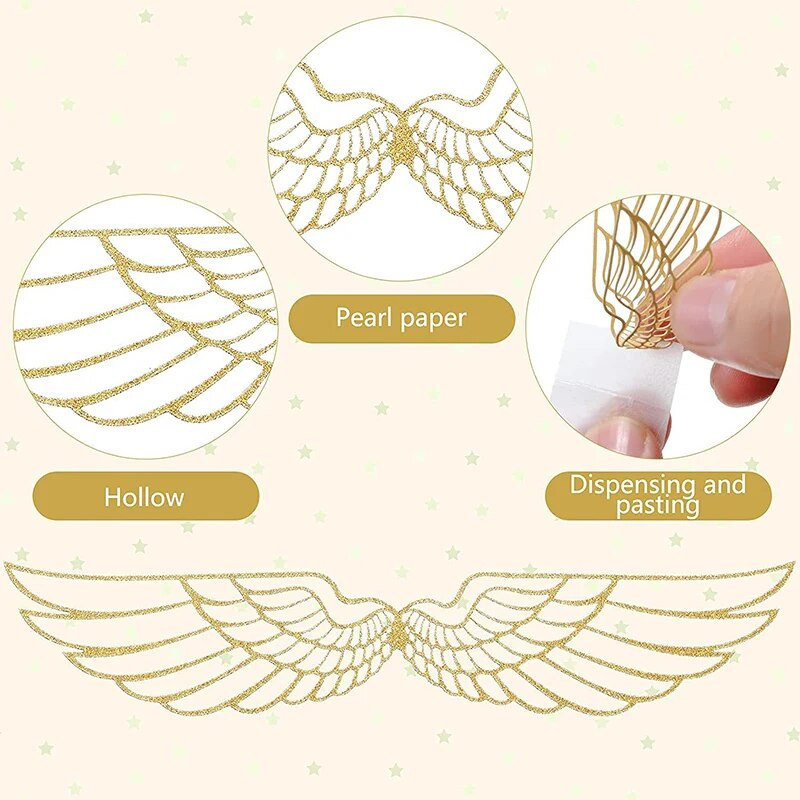 50 db Wings csokoládé torta party arany dekoráció varázsló topper Golden Wing cupcake toppers Snitch esküvői dekor