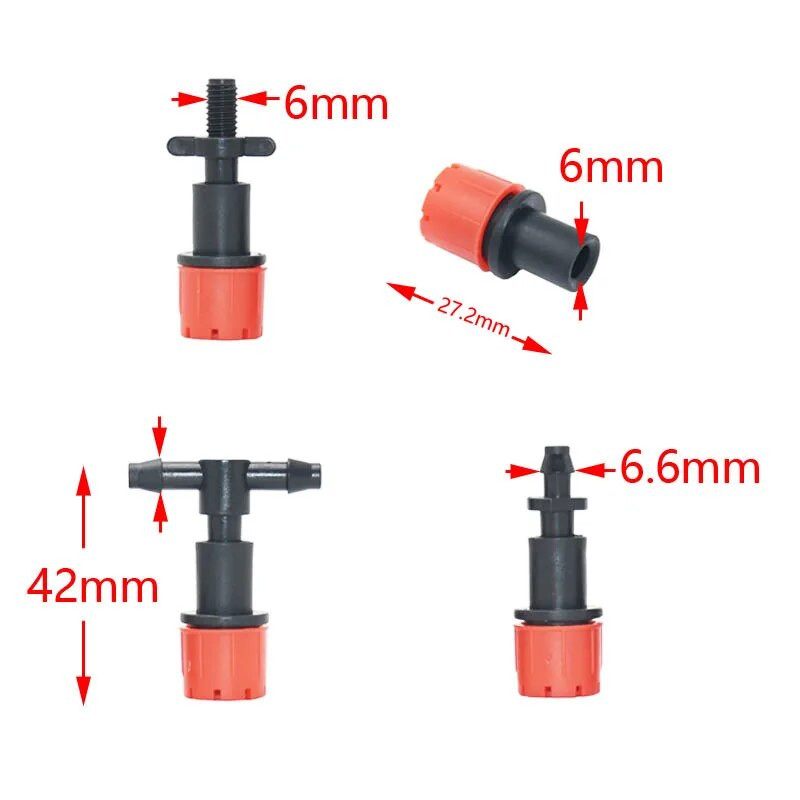 30 komada podesivih mlaznica za navodnjavanje kapanjem za navodnjavanje raspršivač kapaljke s rupom od 6 mm 1/4`` imitator protiv začepljenja 30 kom