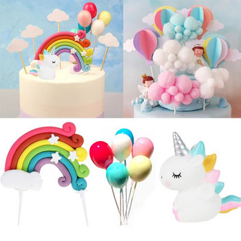 Rainbow Unicorn Cupcake Опаковки за торта Topper Unicorn Birthday Party Cake Decorations Kids Baby Shower Unicorn Party Supplies