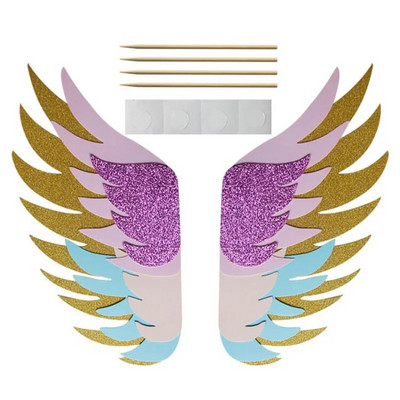 Cyuani ükssarviku sünnipäevakoogi tiibade kaunistus Multifilm Ükssarviku tordikatted sünnipäevapeokaunistus lastele koogiümbrised koogikatted