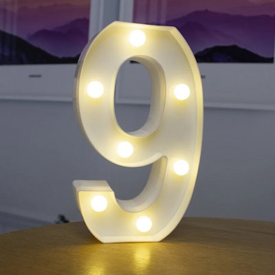 Abėcėlės raidė LED naktinio apšvietimo numerio lempa Gimtadienio siena Vestuvių vakarėlis Miegamojo apdaila Miela šviesa dovanų lempa Namų aksesuarai